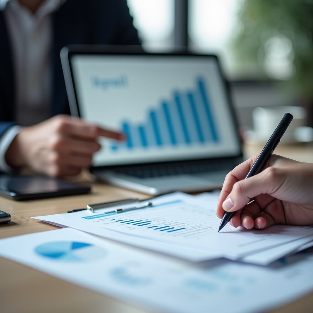 Financial advisor meeting clients